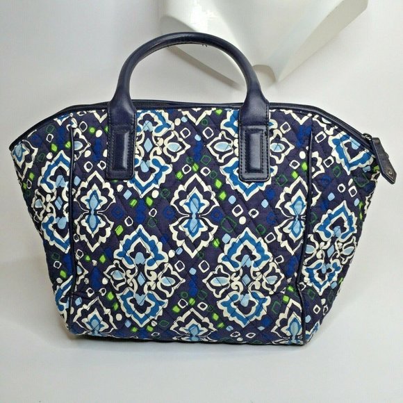 Vera Bradley Signature Print Trapeze Tote Ink Blue - Picture 5 of 10